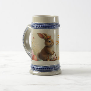 Chope À Bière Salutations printanières du lapin de Pâques