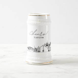 Chope À Bière San Antonio Texas Personnalisé Skyline