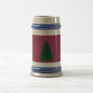 Chope À Bière Sapin de Noël vert, Chevaux galopants dorés, Sangr