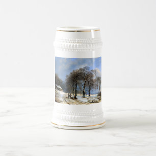Chope À Bière Scène hivernale