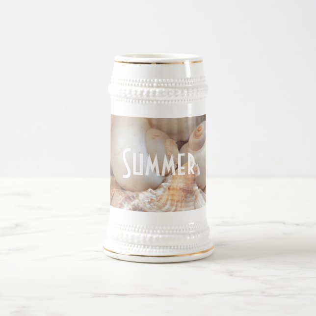 Chope À Bière Sea Shells, Summer Beach Exotic Troptic Romantic (Centre)
