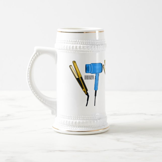Chope À Bière Sèche-cheveux & lisseuse-cheveux illustration (Gauche)