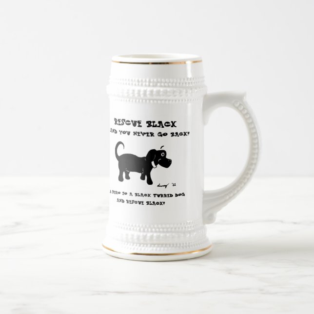 Chope À Bière Secourir Chiens noirs Stein (Droite)