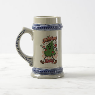 Chope À Bière Sentiment Jolly Retro Noël Vintage Père Noël