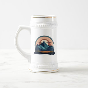 Chope À Bière Serene Mountain Majesty : Minimaliste 22 oz Stein