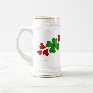 Chope À Bière Shamrock et coeurs