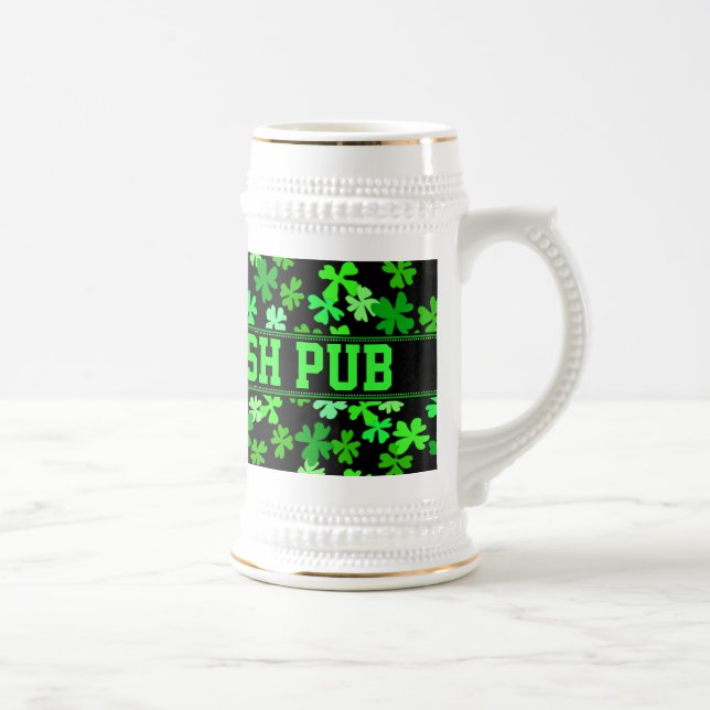 Chope À Bière Shamrock irlandais Boire Stein (Droite)