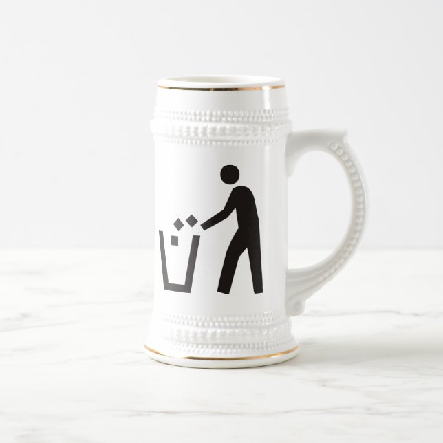 Chope À Bière Signe de poubelle (Droite)