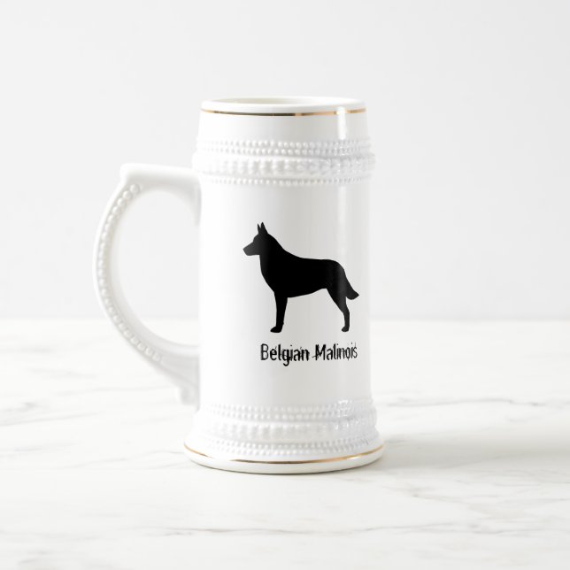 Chope À Bière Silhouette de Malinois belge (Gauche)