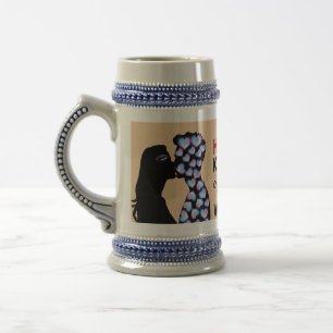 Chope À Bière Silhouette romantique Couple Kiss Beer Stein