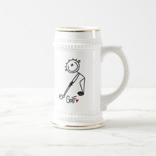 Chope À Bière Simple golfeur en bonhomme allumette