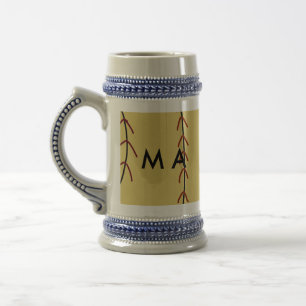 Chope À Bière Simple monogramme ajouter votre nom lettre man min
