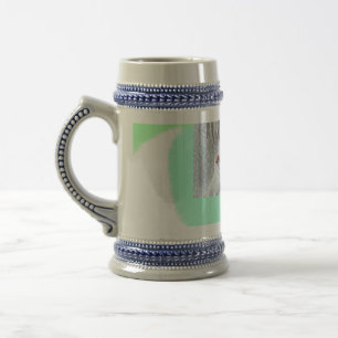 Chope À Bière simple vert bleu aquarelle ajouter photo texte per