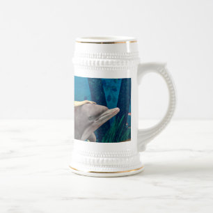 Chope À Bière Sirène avec dauphin