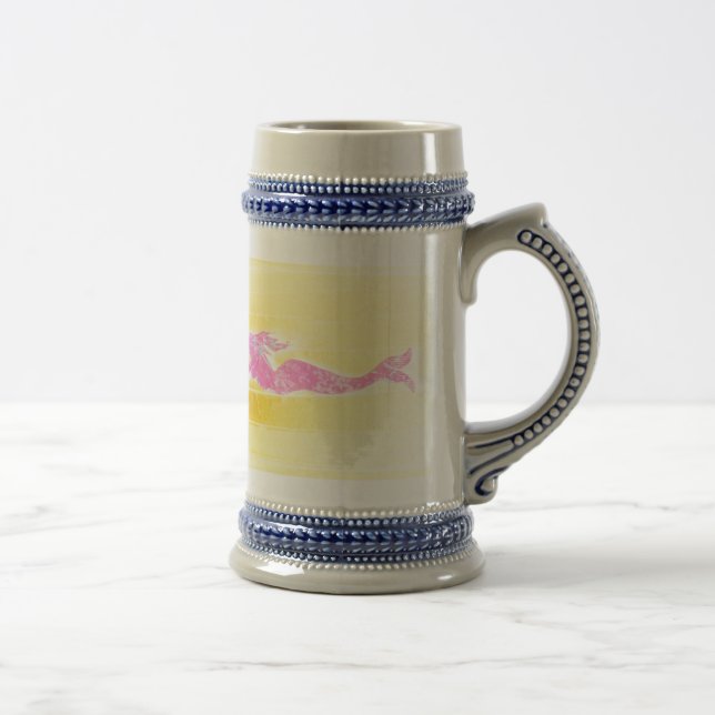 Chope À Bière sirènes roses nageant (Droite)