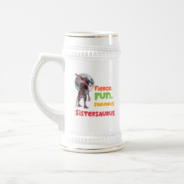 Chope À Bière Sistersaurus Équipe de dinosaures sœurs appariées  (Gauche)
