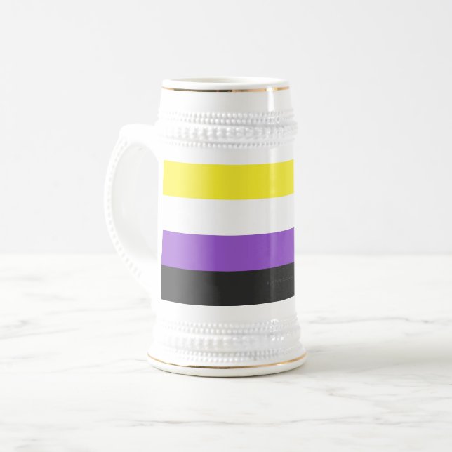Chope À Bière SlipperyJoe's Nonbinary Pride Drapeau gay cadeaux  (Devant gauche)