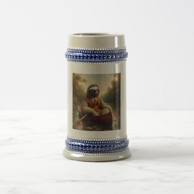 Chope À Bière Sloth Dans Un Canoë (Centre)