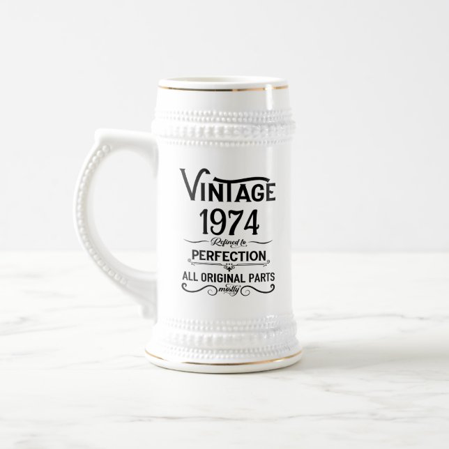 Chope À Bière Soirée de 50 ans vintage personnalisée (Gauche)
