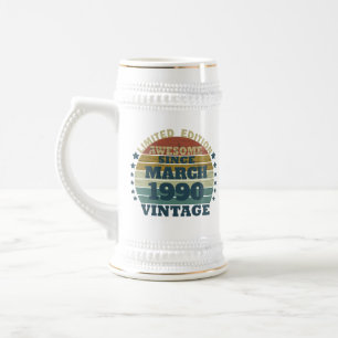 Chope À Bière Soirée personnalisée vintage de 35 ans