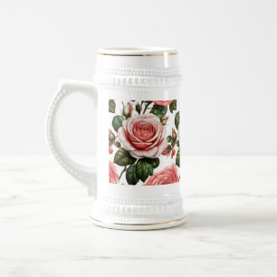 Chope À Bière Stein 22 oz - Floral Bouquet Design
