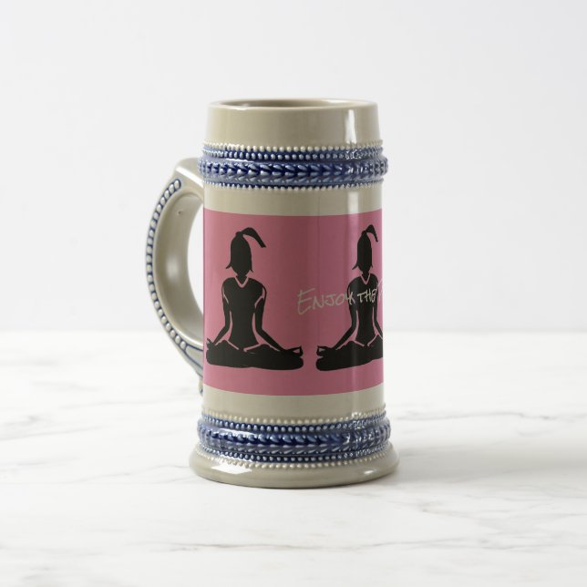 Chope À Bière Stein -Beer Yoga Stein - Profitez de la fête! (Devant gauche)