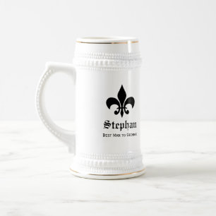 Chope À Bière Stein de bière de garçons d'honneur de monogramme
