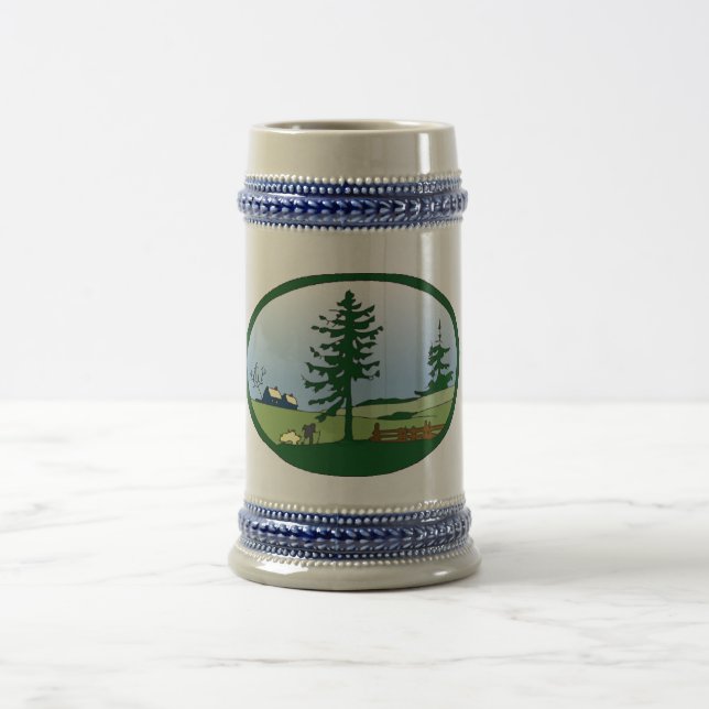Chope À Bière Stein en céramique de campagne (Centre)