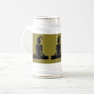 Chope À Bière Stein Or Vert - Bière Yoga Stein (pas d'impression