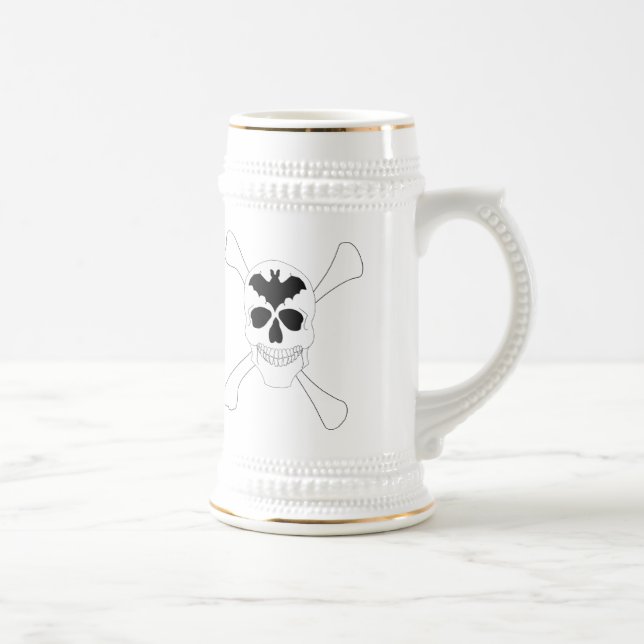 Chope À Bière Stein tête de mort et os croisés (Droite)