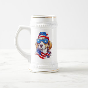 Chope À Bière Sublimation de chien du 4 juillet-66361