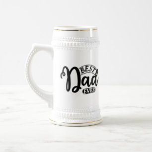 Chope À Bière Super papa génial art de mots 