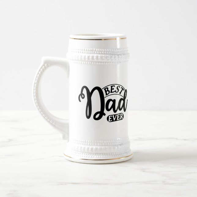 Chope À Bière Super papa génial art de mots  (Gauche)