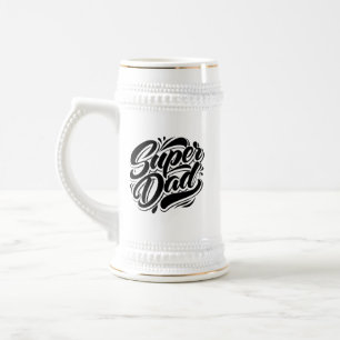 Chope À Bière Super Papa Héros Typographie Design-67888