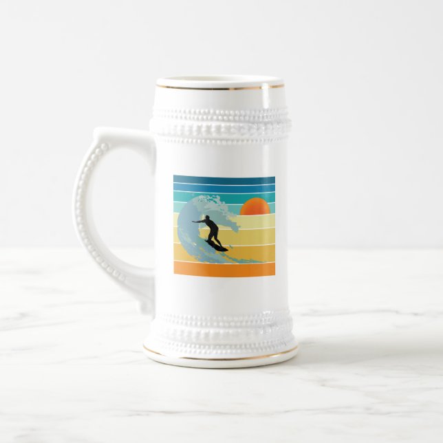Chope À Bière Surfer Dude Sunset Vintage (Gauche)