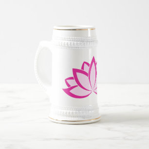 Chope À Bière Symbole bouddhiste rose d'origine Fleur Lotus