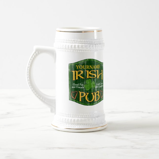 Chope À Bière Symbole de pub irlandais personnalisé (Gauche)