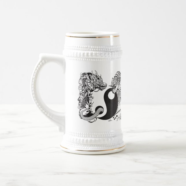 Chope À Bière symbole de yang de yin de dragon et de tigre (Gauche)