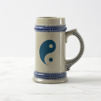 Symbole taoïste du Yin Yang bleu
