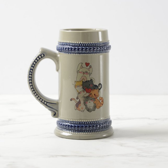 Chope À Bière Tas mignon de chat d'amour – Adorables chatons s'é (Gauche)