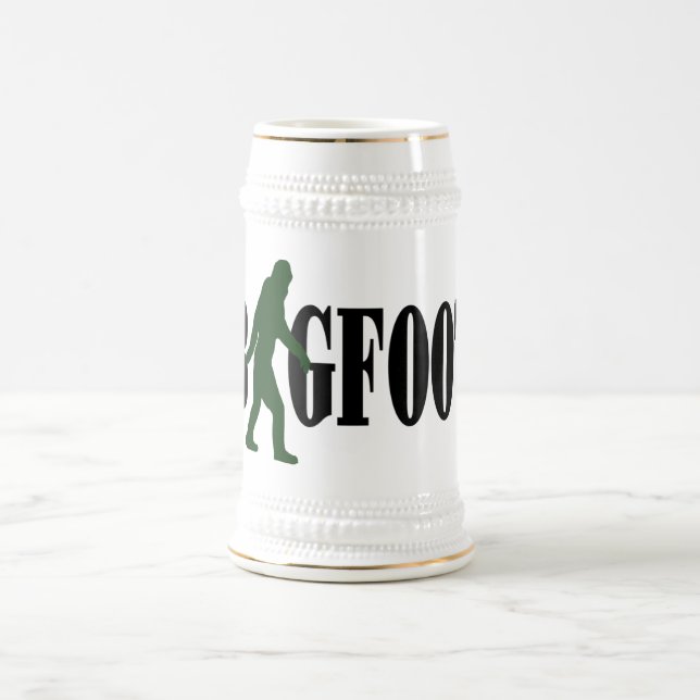 Chope À Bière Texte de Bigfoot et graphique vert de squatch (Centre)
