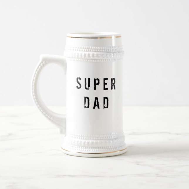 Chope À Bière Texte Super papa (Gauche)