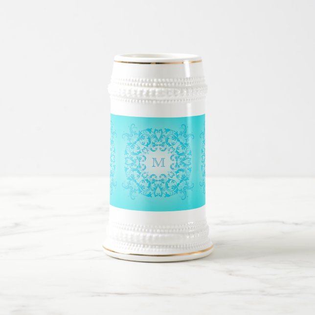 Chope À Bière Texture baroque de gradient de turquoise de style (Centre)