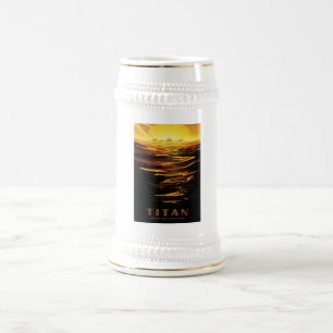 Chope À Bière Titan la plus grande lune de la planète Saturne