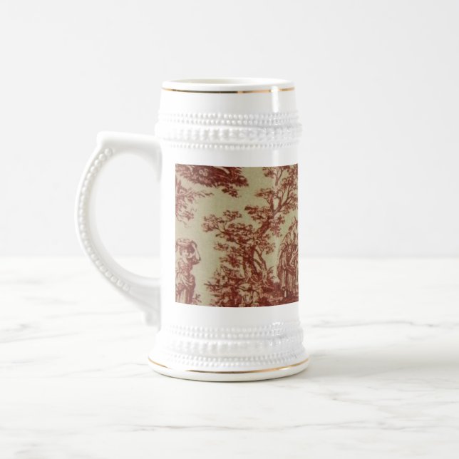 Chope À Bière Toile française en rose (Gauche)