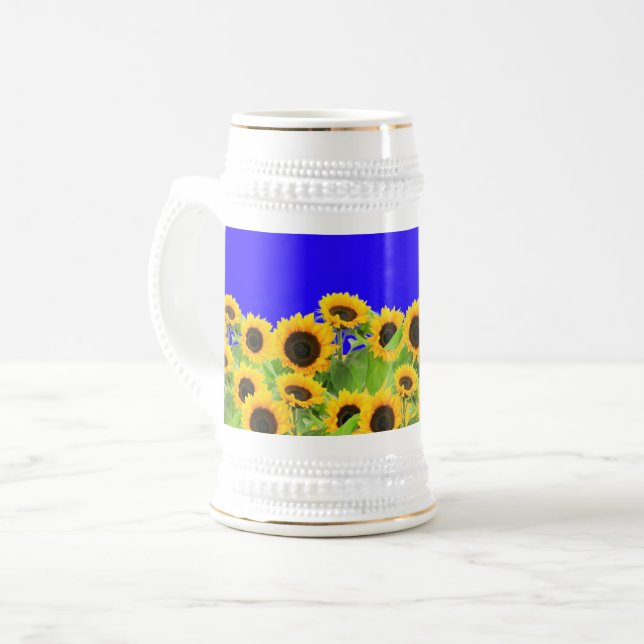 Chope À Bière Tournesol Beer Stein couleurs drapeau ukrainien (Devant gauche)