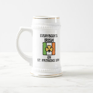 Chope À Bière Tout le monde est irlandais en Jour de la Saint Pa