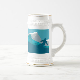Chope À Bière Tout Ski de Montagne Blanc