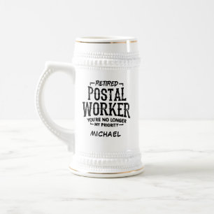 Chope À Bière Travailleur Postal Retraité Facteur Cadeau de Retr