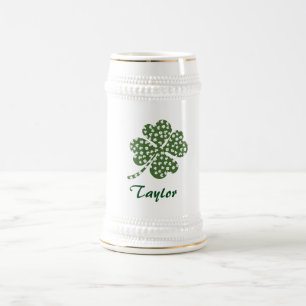 Chope À Bière Trèfle de feuille du shamrock quatre